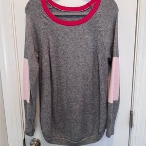 Anthropologie Gray Sweater with Pink Accents
